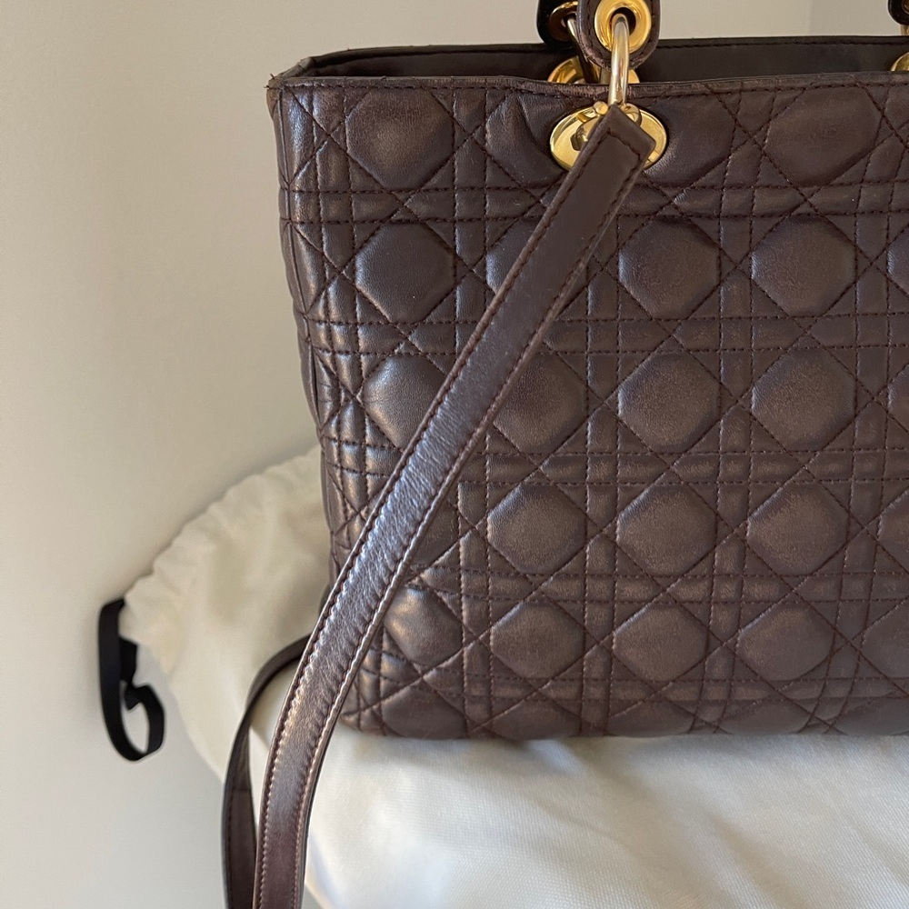 Christian Dior Lambskin Cannage Large Dark Brown Lady Dior
Shoulder Bag - Picture 8 of 11